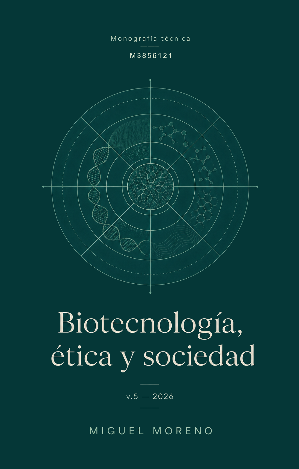 Portada de la monografía: composición de estructuras geométricas concéntricas sobre fondo verde
